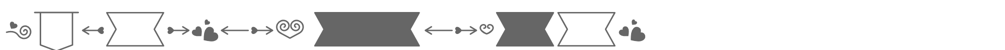 Sample characters Romantine Dingbat Font